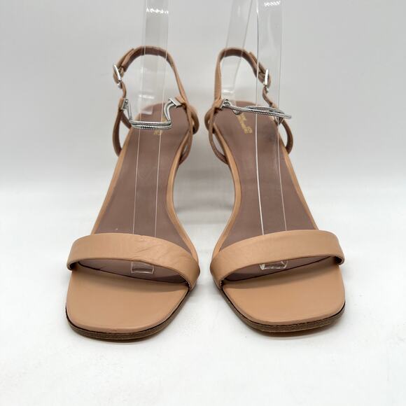 DIANE VON FURSTENBERG Frankie Heeled Sandal Womens 8 Tan leather Anklet Accent - Picture 2 of 11